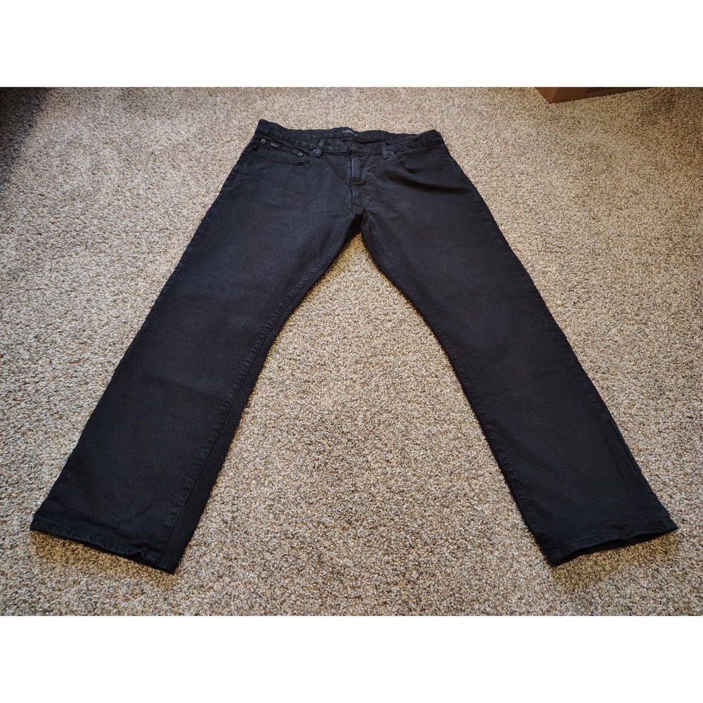 Polo Ralph Lauren Classic Fit Black Straight Leg Jeans Mens 36x30 Stretch Denim